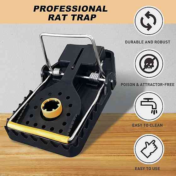 Пастка для щурів WCT-3 чорний 6 шт багаторазова ABS+PC високочутлива 15–25 г без токсинів для дому і вулиці клейова пастка Київ