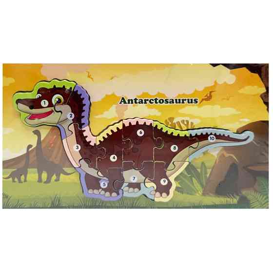 Дерев'яний пазл-вкладиш "Antarctosaurus" MD 1924-4, 10 елементів Вінниця