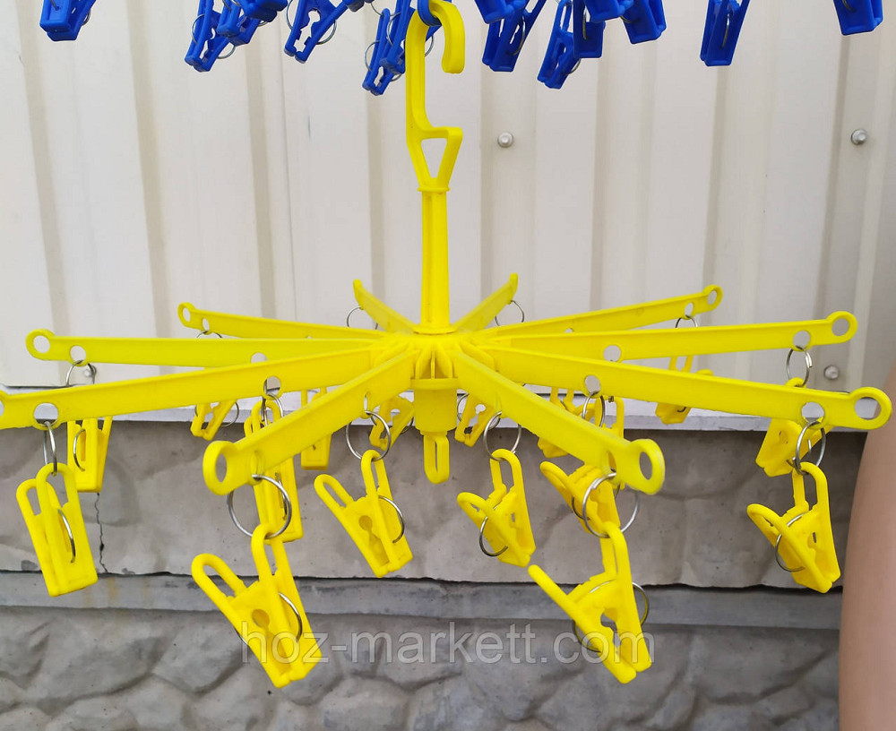 Вішалка крута кругла велика з прищіпками пластикова 20 шт Харків - фото 7