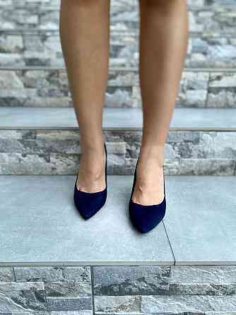 Comer Туфлі жіночі COMER темно-сині еко-замша висота каблука 8.5 см ( ) Коломыя