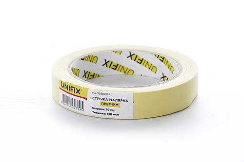 Лента клейкая малярная MR-7020472P премиум 20мм*40м UNIFIX Ровно - изображение 1