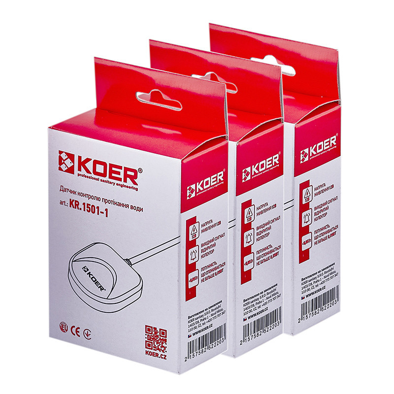 Датчик контролю протікання води Koer KR.1501-1 (довжина дроту 2 м) (KR5222) Київ - фото 4