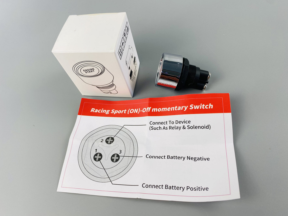 Кнопка СТАРТ-СТОП пуску двигуна, 50 А, 12-24V, діаметр 33 мм, 3 ніжки Мукачево - фото 7