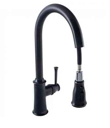 Змішувач для кухні висувним виливом Imprese Podzima Zrala ZMK02170815, чорний Київ