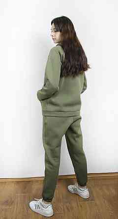 Костюм женский теплый спортивный на флисе кофта на змейке Хаки 46/48 Харьков