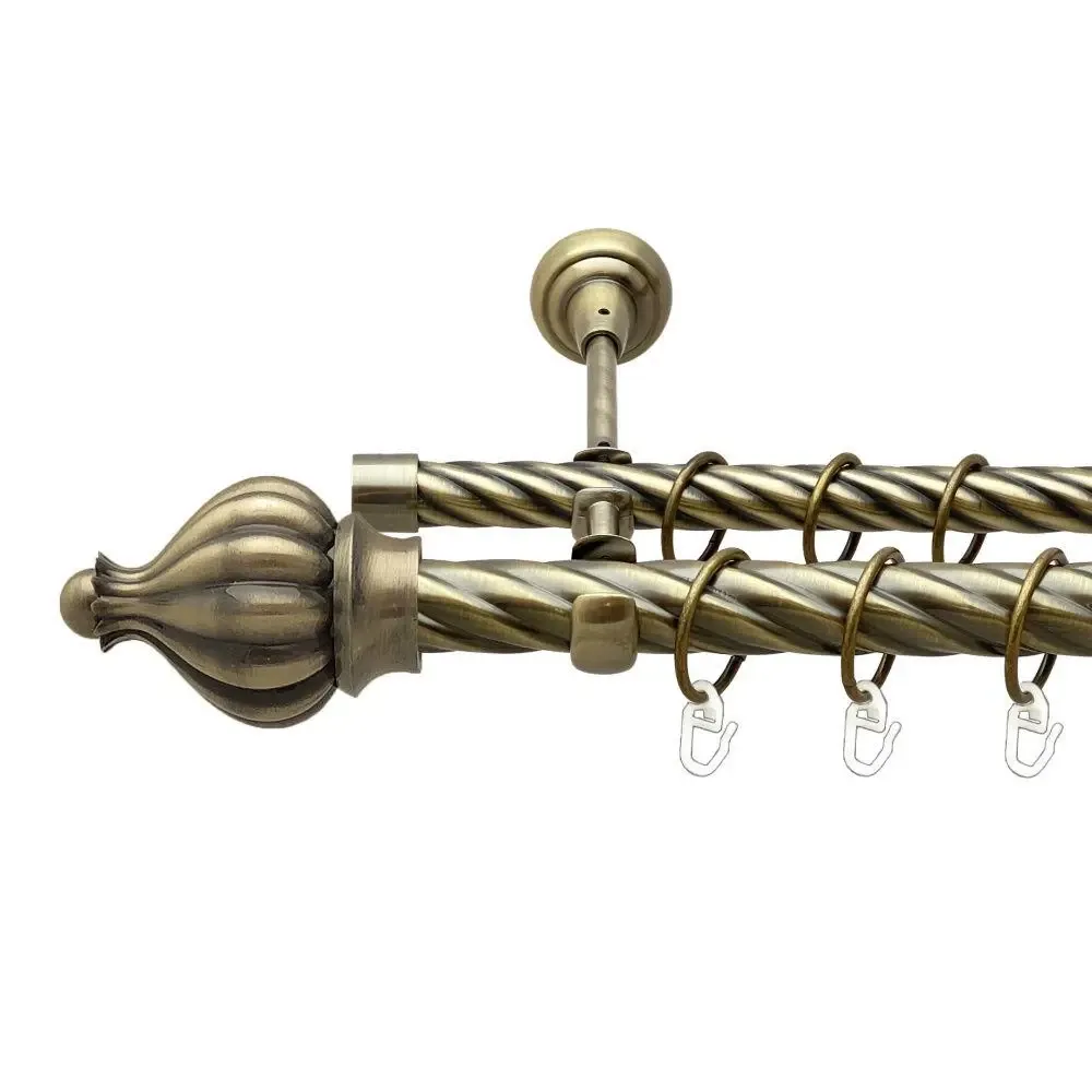 Карниз Orvit Таджа металевий дворядний відкритий скручена труба кільце металеве Антик 25\19 мм 300 см (00-00017924) Львів - фото 1