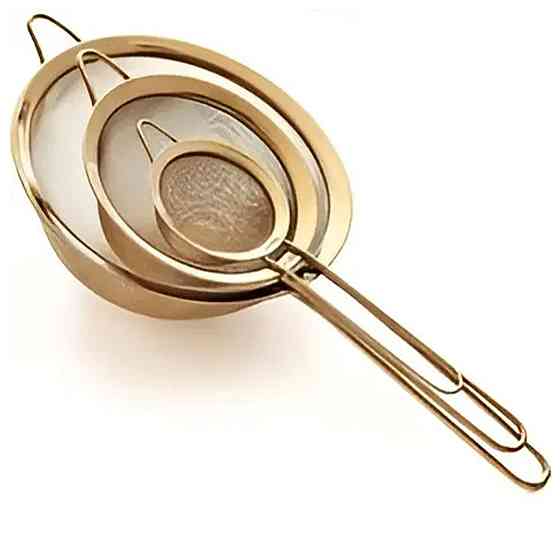 Zhongjing Набір ситечок 3 штуки для чаю, круп і борошна 8,14 і 20 см з нержавіючої сталі Золоти Киев