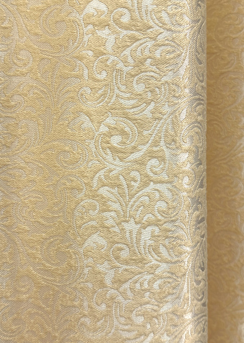 Комплект готовых штор VR-Textil Жаккард № 1727ш Кремовый 150х285 см 2 шт (33-0649) Киев - изображение 8