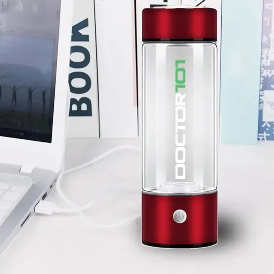 Генератор водневої води Tana. Воднева пляшка із зарядкою від USB, на 450 мл червоний металік Дніпро