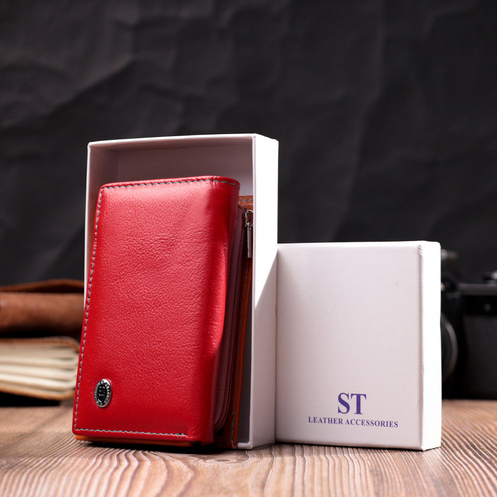 Стильний жіночий гаманець із якісної натуральної шкіри ST Leather 19460 Різнокольоровий Київ - фото 8