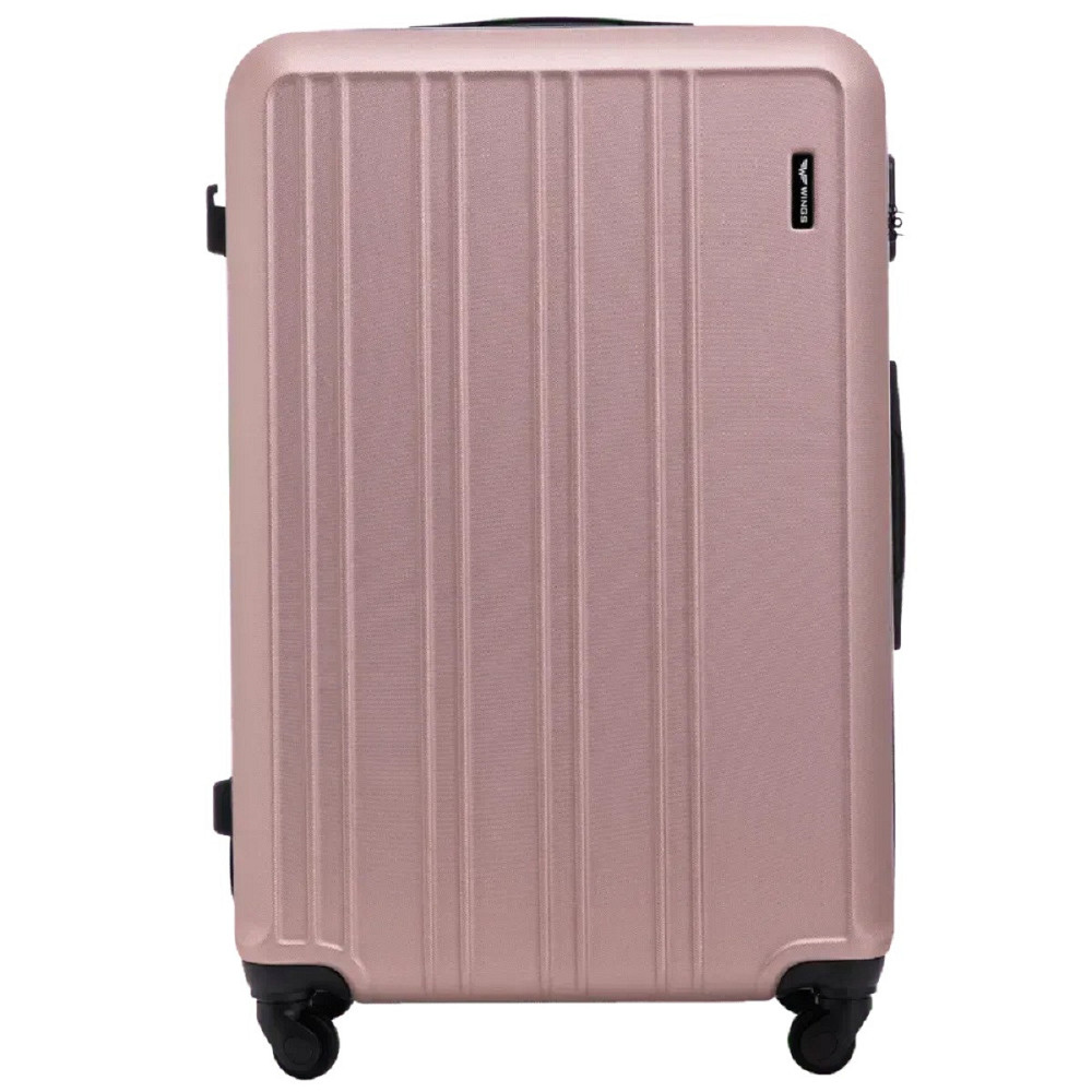 Валіза пластикова WINGS HRR01 велика 75 см золотисто-рожева Київ - фото 2