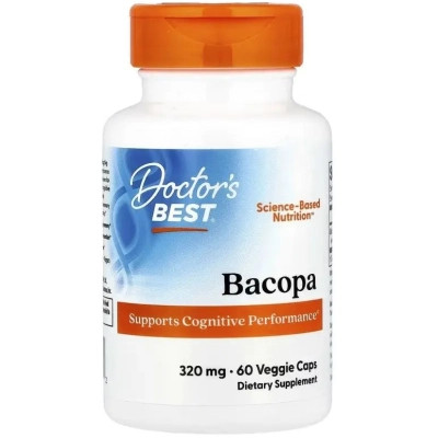 Витаминно-минеральный комплекс Doctor's Best Бакопа, 320 мг, Bacopa, 60 вегетарианских капсул (DRB-00454) Винница - изображение 1