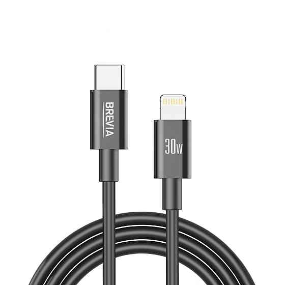 Кабель Brevia Type-C to Lightning 30W 1м, чорний ZIP (55100BCLZ1) Львів