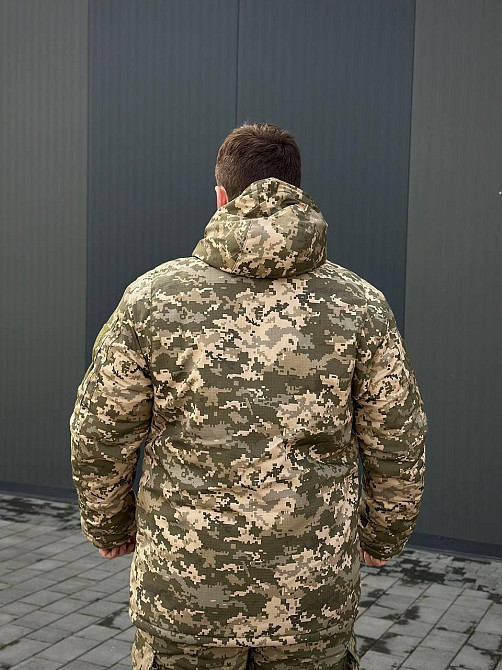 Военный зимний теплый мужской бушлат пиксель ММ-14, армейская мужская куртка бушлат пиксель до -30 Львов - изображение 9