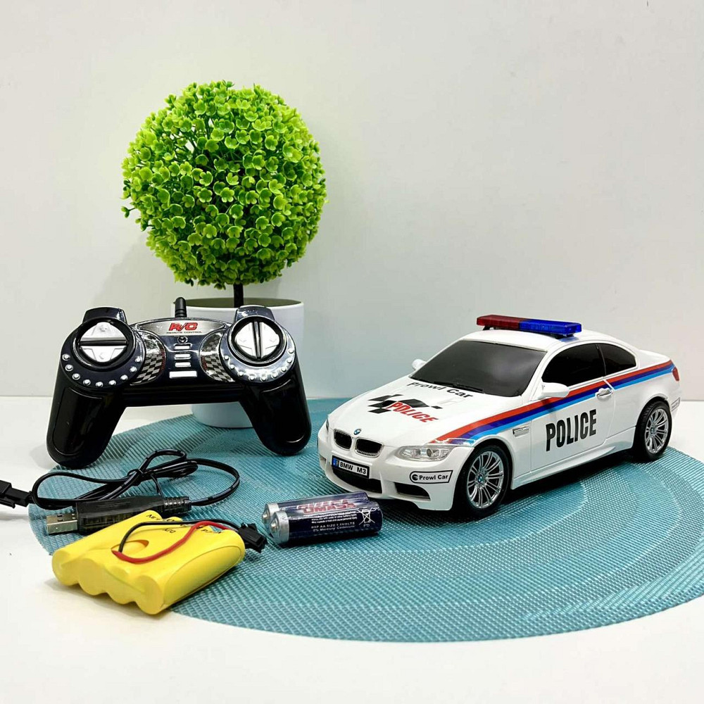 Машина на радіокеруванні Поліція пульт 2.4GHz підсвічування акумулятор 4.8V гумові колеса USB кабель Біла (866-1803 PB) Чернігів - фото 6