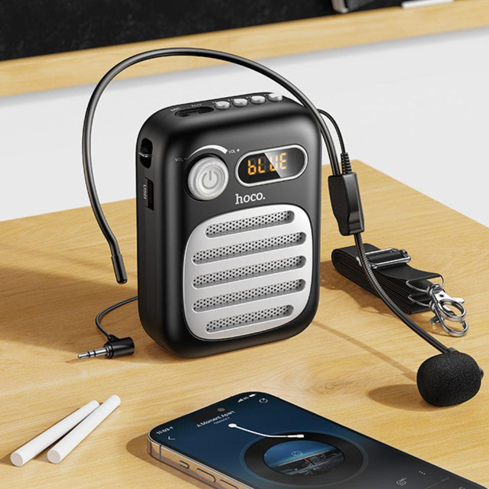 Портативная колонка с гарнитурой HOCO L23 Lemony speaker with wired microphone, 5W, Black Одесса - изображение 7