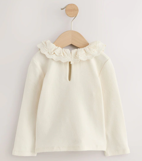 Топ дитячий з відкладним коміром із довгим рукавом (1.5-2 роки) AP5-308 Білий Вінниця - фото 5