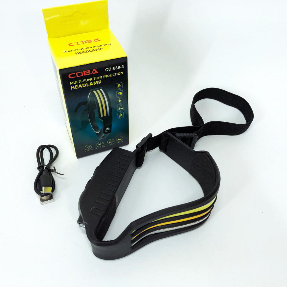 Фонарик диодный налобный BL-W689-LM+3COB, Налобный фонарь с креплением на голову, Наголовный фонарь AU-49 Киев - изображение 9