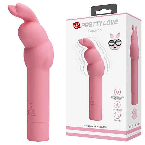 Вибратор в форме кролика PRETTY LOVE Gerardo для клитора, розовый, 13.6 х 3.2 см Sex Aura Киев