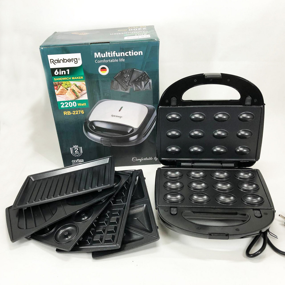 Кухонний гриль для дому, Гриль контактний комбінований для сендвічів з насадками QF-16 Івано-Франківськ - фото 5