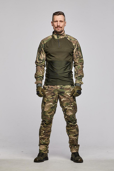 Військові чоловічі літні штани мультикам з тканини ріп стоп , польові штани з затяжками під колінами Львів - фото 4