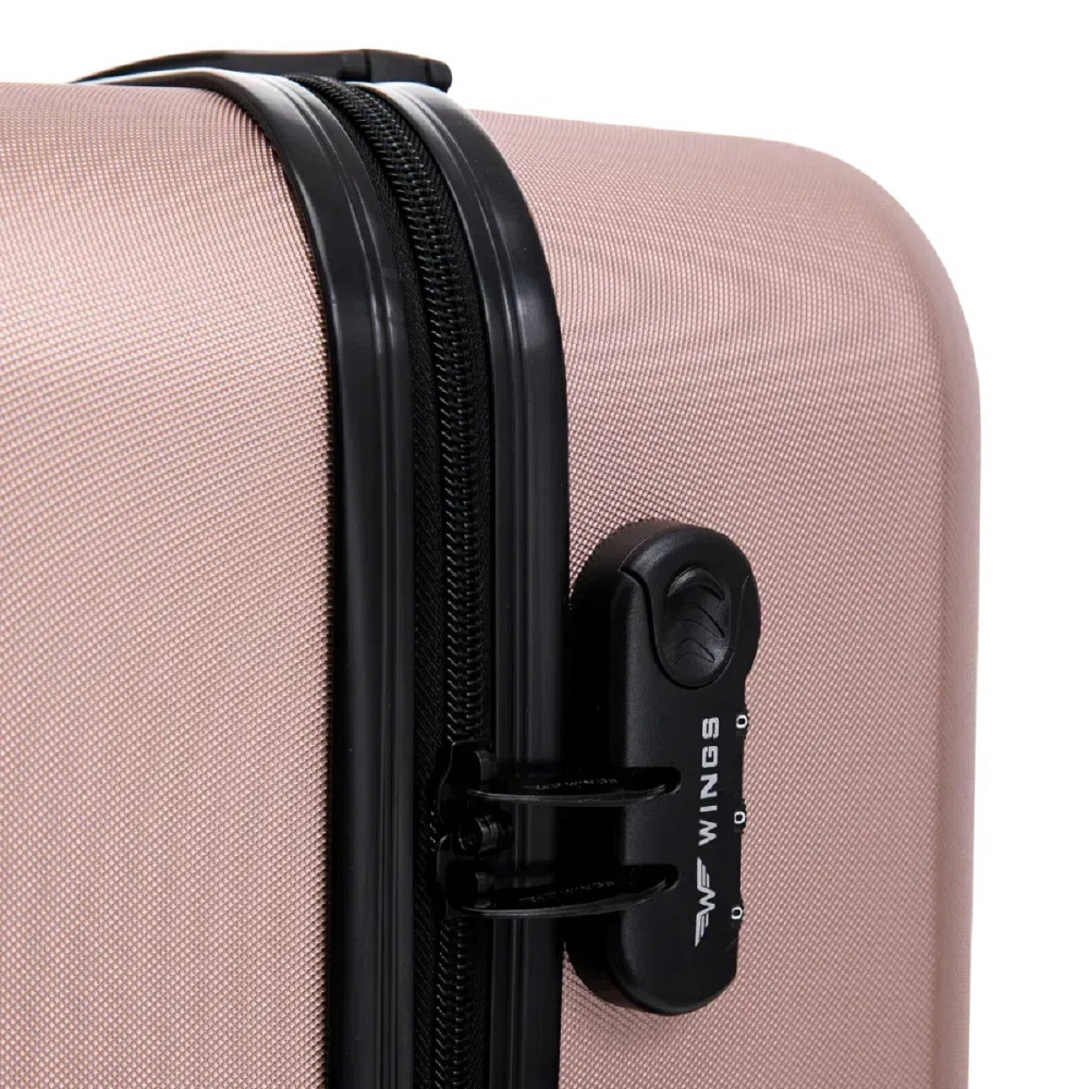 Валіза пластикова Wings HRR01 середня 65 см золотисто-рожева Київ - фото 7