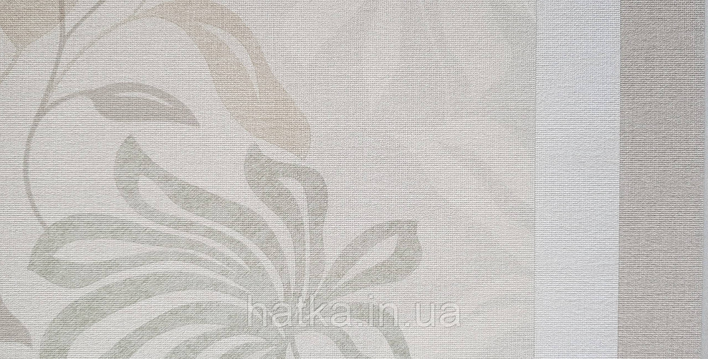 Шпалери вінілові на флізеліні Grandeco Universe метрове листя монстери зелені коричневі білі Київ - фото 2