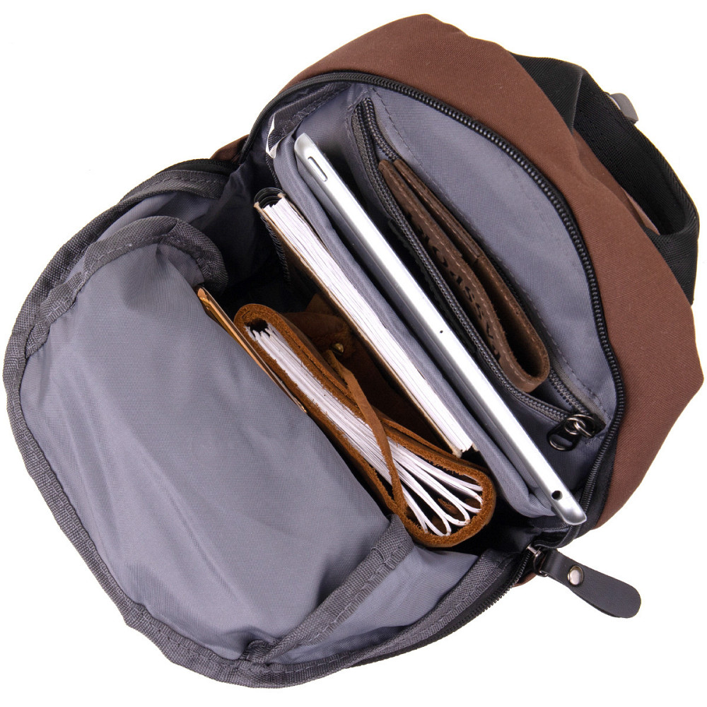 Сумка через плече нейлон Vintage 20634 Коричнева Київ - фото 7