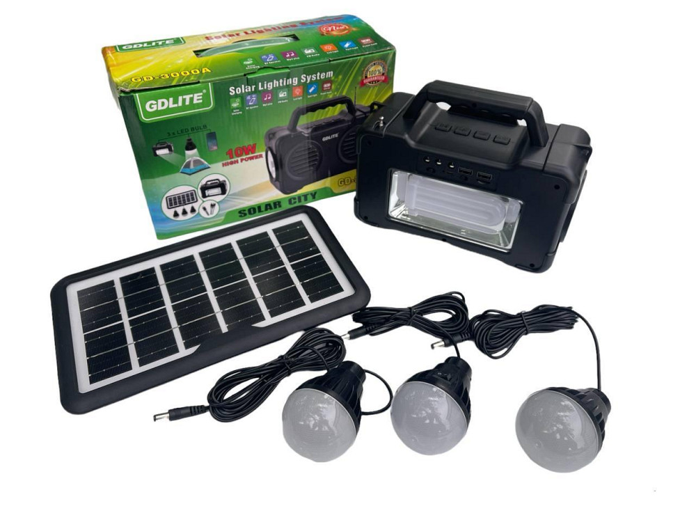 Універсальна сонячна станція GDLite GD-3000A / Power Bank повір банк / Радіо usb bloetooth Чернівці - фото 1