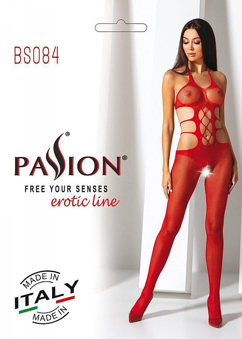 Еротичний бодістокінг Passion BS084 red Sex Aura Київ - фото 4