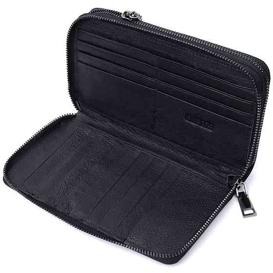 Стильний чоловічий клатч на два відділення із натуральної шкіри ST Leather 22700 Чорний Київ