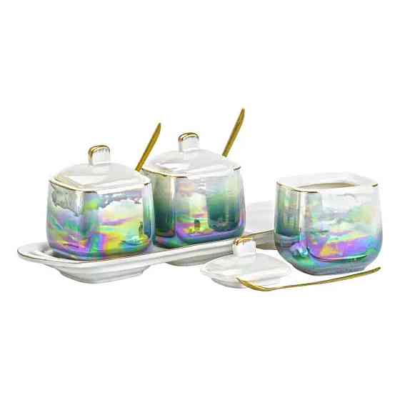 Фарфоровий набір для спецій з ложками на підставці Київ