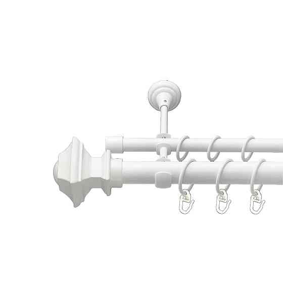 Карниз Orvit Борджеза металевий дворядний відкритий гладка труба кільце металеве Арктіс 25\16 мм 300 см Львов