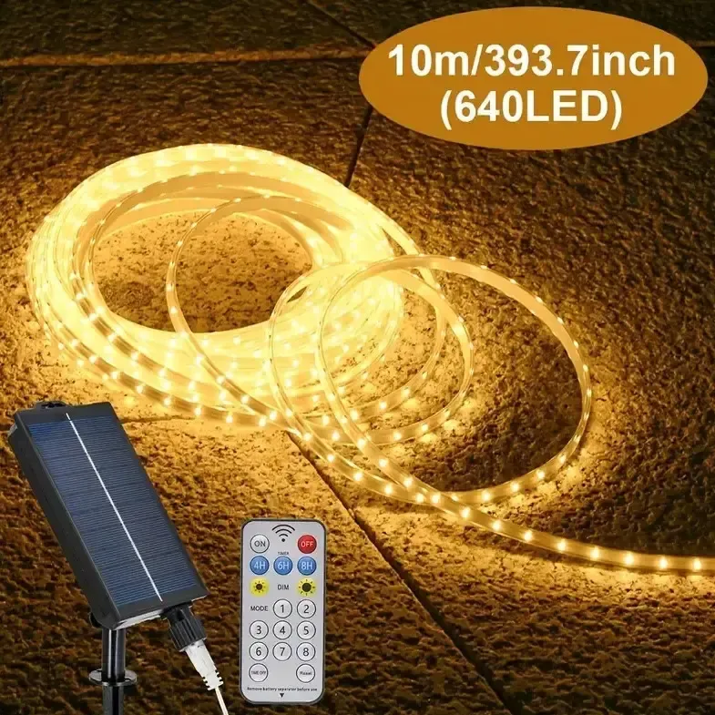 LED гирлянда с солнечной батареей 10 м (теплый белый свет) Коломия - фото 2