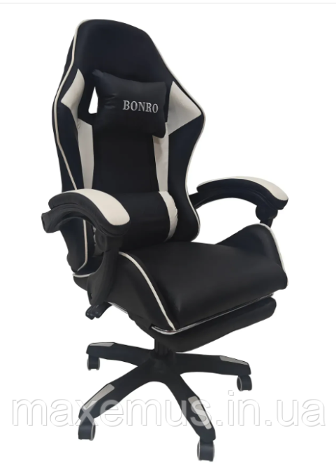 Кресло с регулировкой спинки B 9 4 5 с подставкой для ног кресло для геймера компьютерное белое Мостиська - фото 15