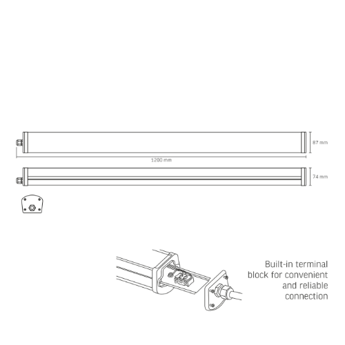 LED Світильник лінійний 48W 1,2м 4000К 220V IP65 Videx Житомир - фото 5