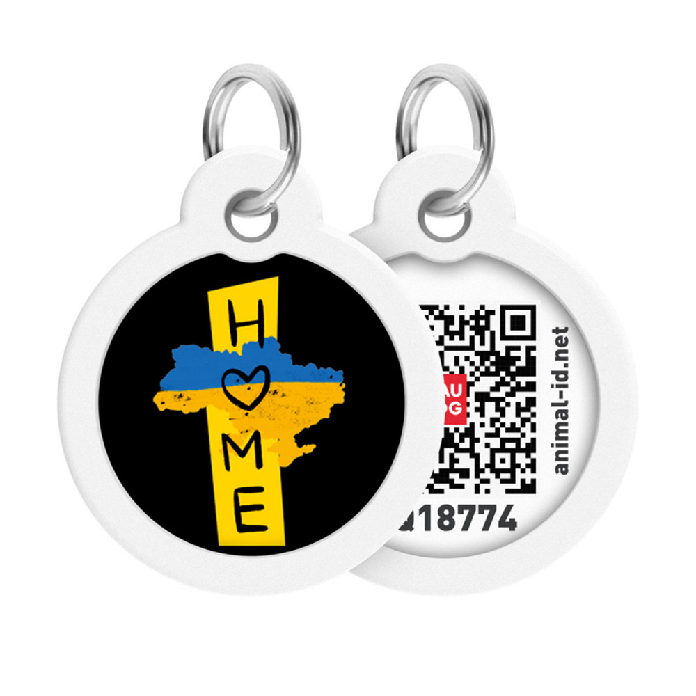 Адресник для собак и кошек металлический WAUDOG Smart ID с QR паспортом, рисунок 