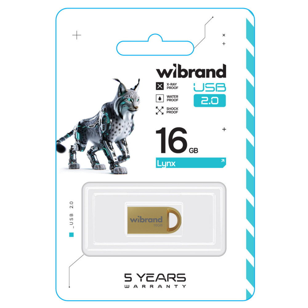Flash Wibrand USB 2.0 Lynx 16Gb Gold (WI2.0/LY16M2G) Київ - фото 2