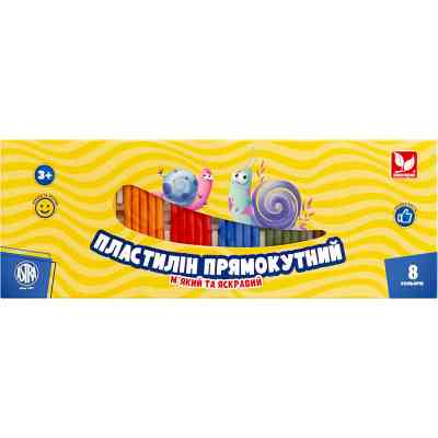 Пластилин Школярик Прямоугольный 8 цветов 184 г (303116002-UA) Винница