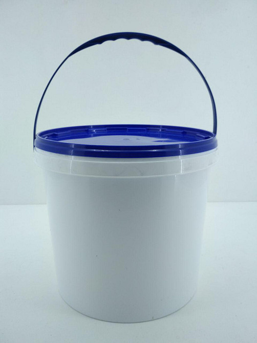 Ведро круглое с крышкой 10 л, белое (1 шт) Харьков - изображение 1