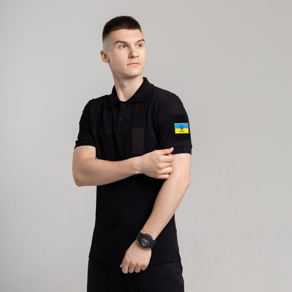 Легке тактичне літнє чоловіче чорне поло Pobedov Royal Військове Київ - фото 2