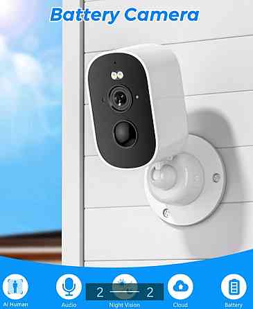 Камера безпроводная видеонаблюдения: 4МП , 2К, Wi-Fi. Харьков