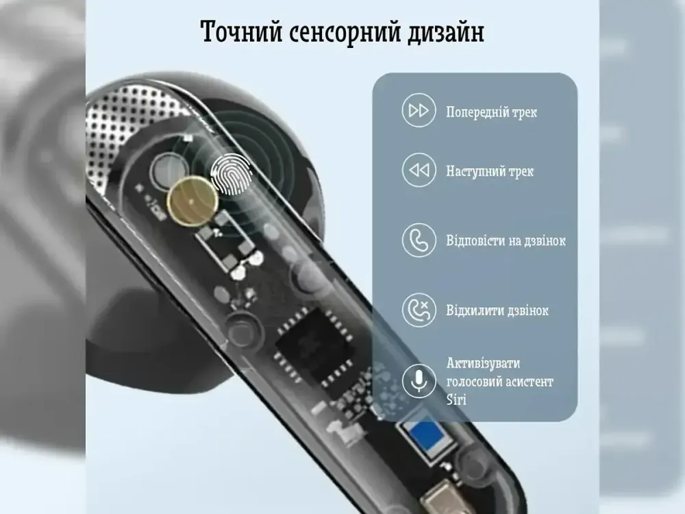 Бездротові навушники Bluetooth TWS AKZ-S26 Double з кейсом, IPX5, сенсорне управління, 6D звук Одеса - фото 10