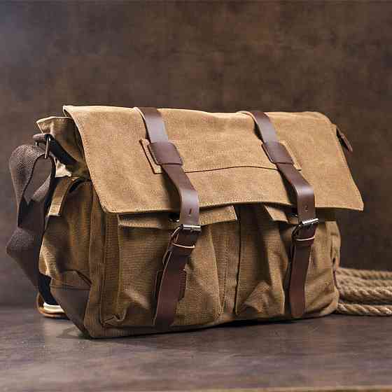 Сумка на плечо текстильная Vintage 20150 Коричневая Киев