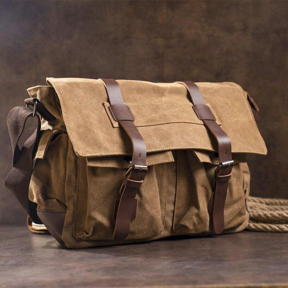 Сумка на плече текстильна Vintage 20150 Коричнева Київ - фото 5