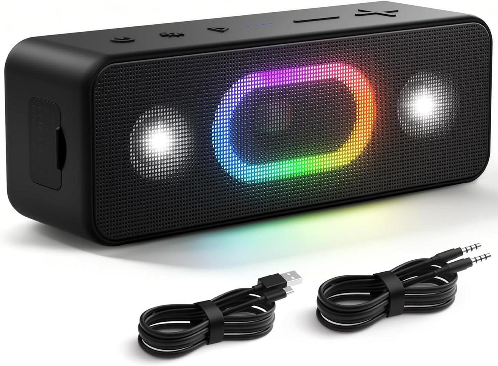 Колонка Ortizan S11 Чорний Bluetooth 5.3 TWS Dual Bass 16W 2600mAh 24H RGB 6 режимів IPX6 AUX FM нічник підсвітка Київ - фото 1