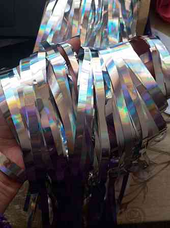 Дощик для фотозони з голограмою 2 м на 1 м сріблястий Київ