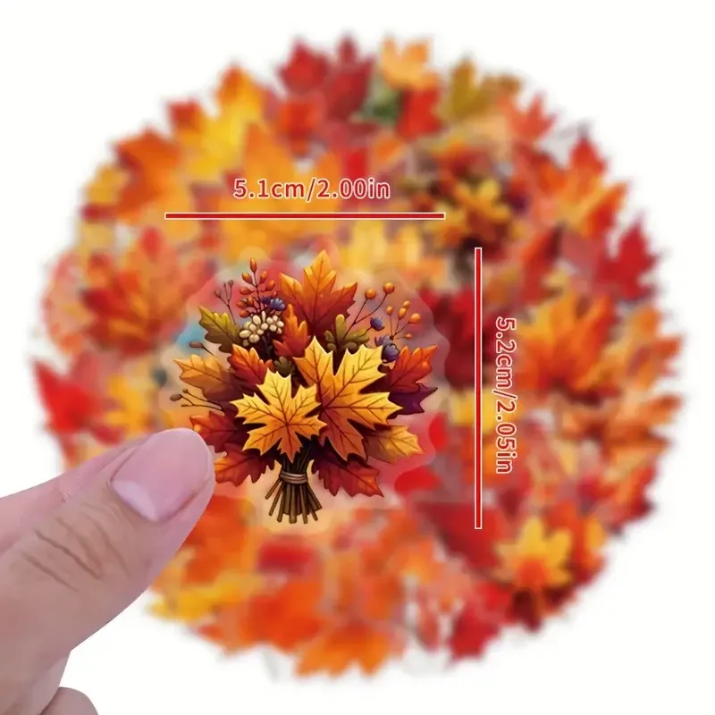 Набор прозрачных стикеров с кленовыми листьями – 60 шт для декора, скрапбукинга и журналов Киев - изображение 6