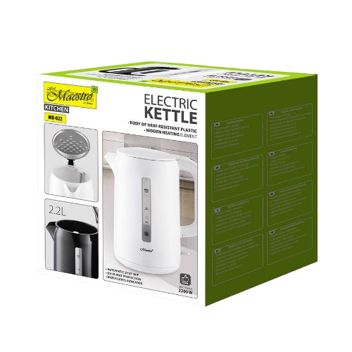 MR-022-BLACK Ел.чайник 2,2 л (диск.) Maestro Житомир