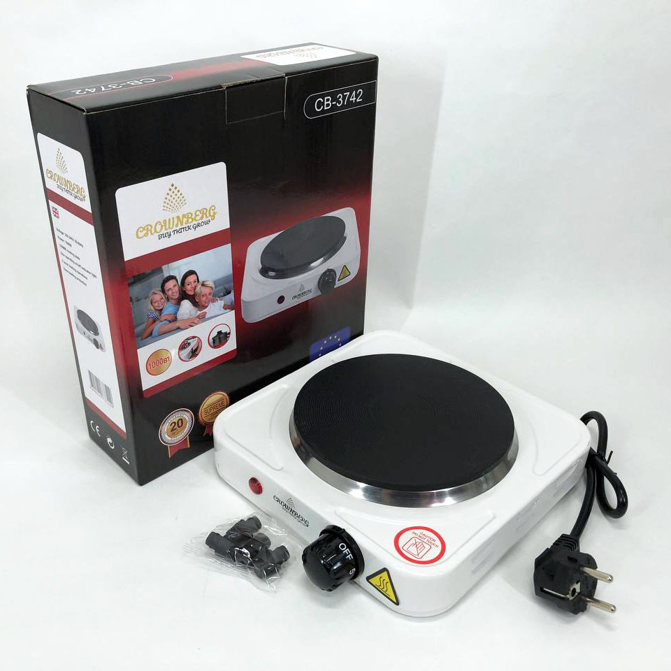 Плита побутова переносна Crownberg CB-3742, Зручна настільна плита для приготування страв BV-96 Івано-Франківськ - фото 5